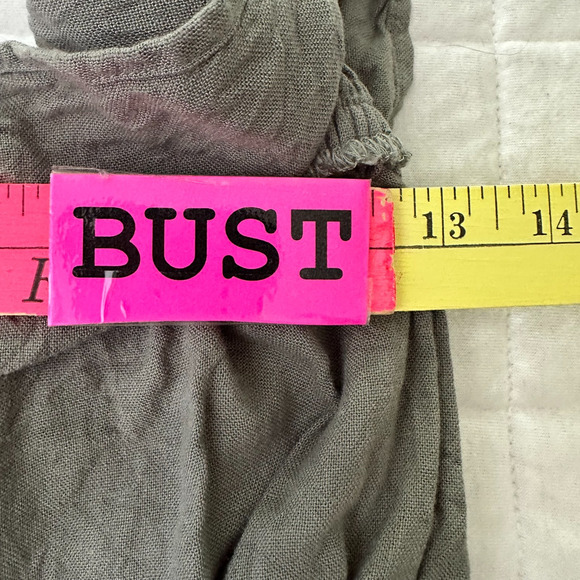 AMERICAN EAGLE Womens Jumpsuit Large Green Sleeveless Linen Blend Summer Casual - Picture 6 of 11